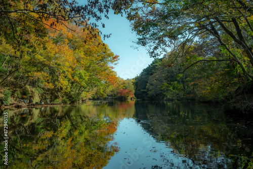 静かな秋の湖