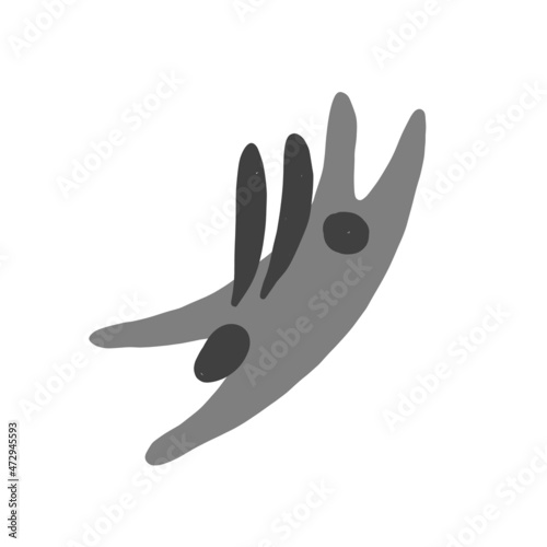 Funny Art Rabbit isolated on white for your design