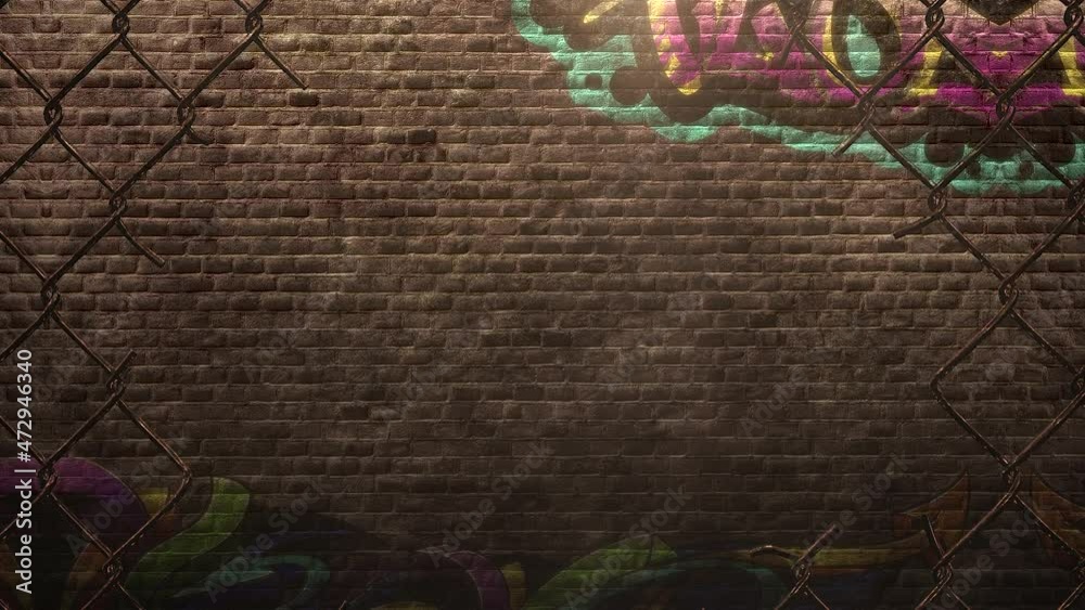 Street graffiti on wall of building in city, motion urban and hipster style background Street graffiti on wall of building in city, motion urban and hipster style background