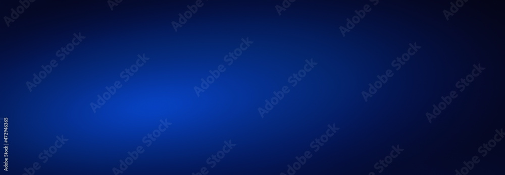 Empty dark blue with light and shadow banner abstract background. Copy space studio room for present your products.