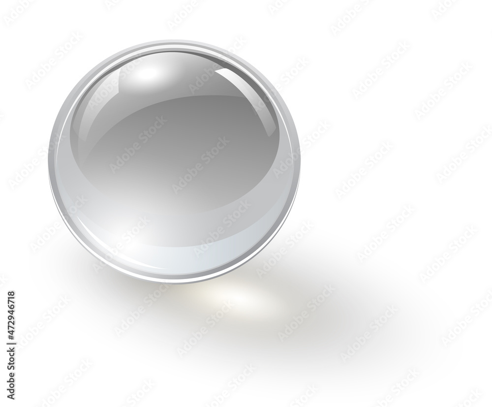 Glass ball gray, 3D shiny and lustrous sphere icon, vector illustration. Glass ball gray, 3D shiny and lustrous sphere icon, vector illustration.
