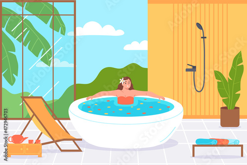 Spa Bathing Illustration