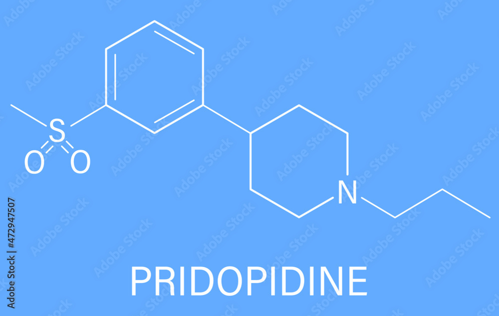 Pridopidine drug molecule. Skeletal formula.