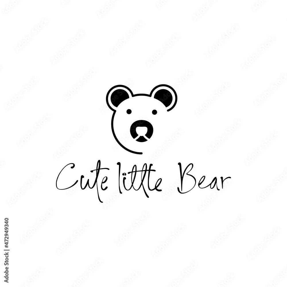 cute little bear logo template design craft cute little bear logo template design craft