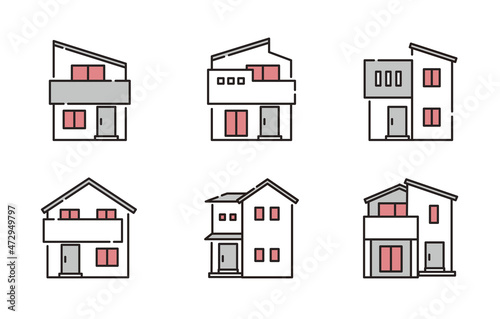 戸建てイラストセット