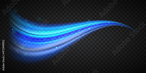 Wave of fresh clean air, water, aroma. Transparent vector effect. Design element to illustrate the air flow.