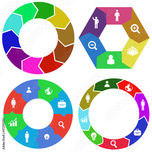 Business infographics. Set of pie chart	
