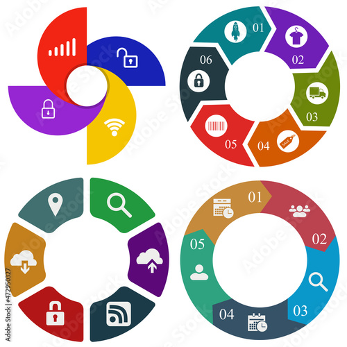 Business infographics. Set of pie chart	