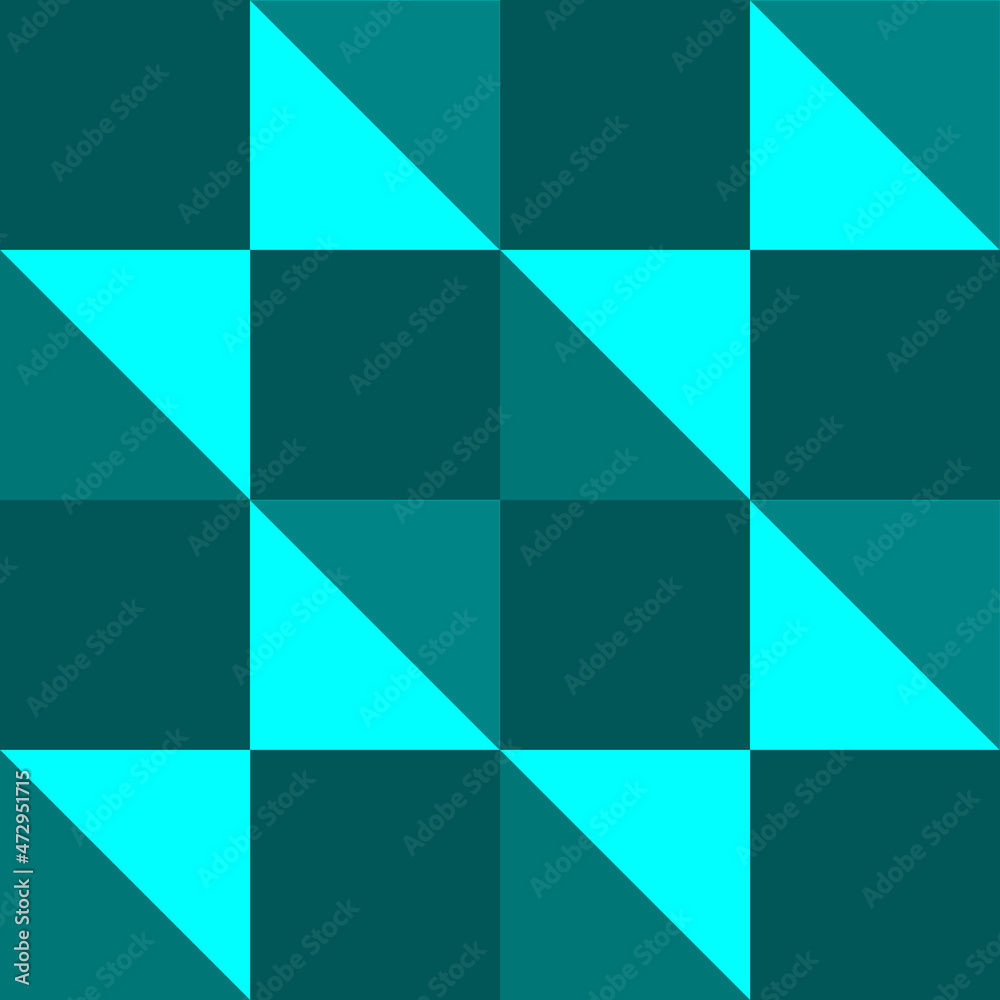 The blue mosaic is a geometric seamless pattern of triangles. Vector illustration The blue mosaic is a geometric seamless pattern of triangles. Vector illustration