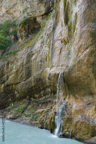 Beautiful waterfall in the mountains