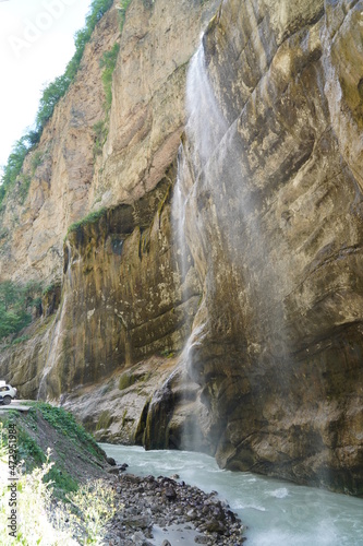 Beautiful waterfall in the mountains