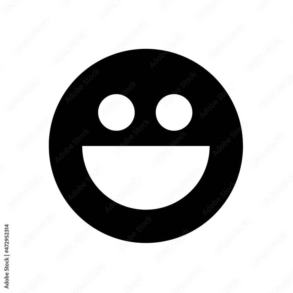 Happy smile smiley emoticons emojis isolated on white background Stock ...