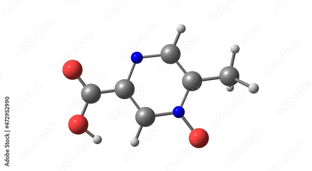 Acipimox molecular structure isolated on white Acipimox molecular structure isolated on white