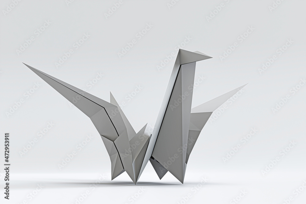 Fototapeta premium origami crane isolated on white background