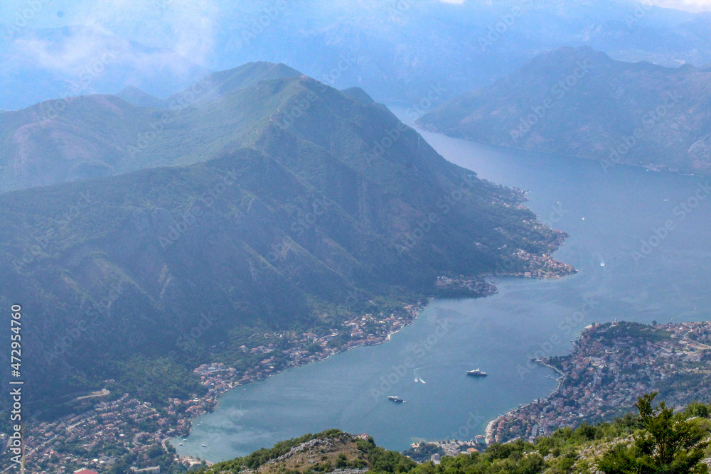 Top view of the Bay of Kotor