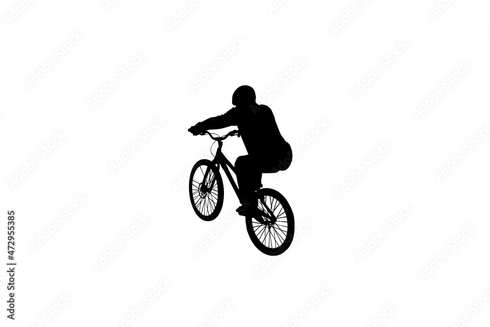 Obraz premium Freestyle cyclist silhouette
