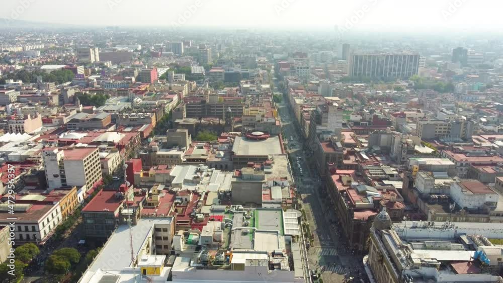 Mexico City: Aerial view of capital city of Mexico (Ciudad de México) - landscape panorama of North America from above
