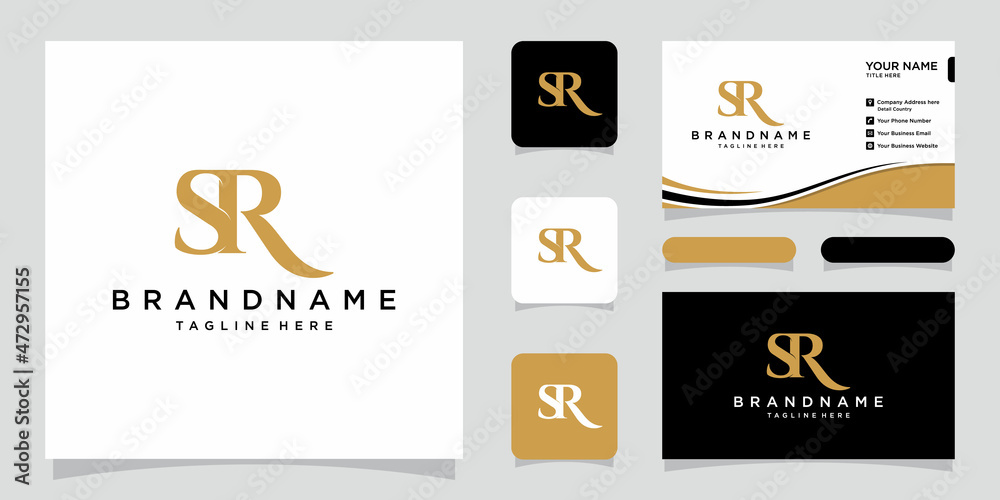 Initial Letter SR or RS typography logo design vector with business ...