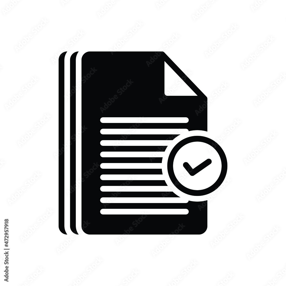 Black solid icon for validation Black solid icon for validation