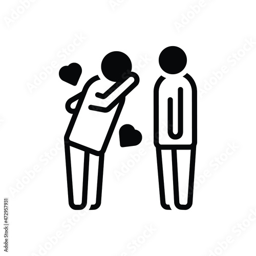 Black solid icon for respect