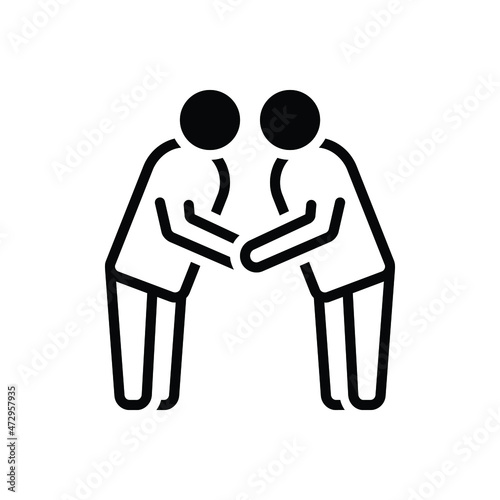 Black solid icon for respect