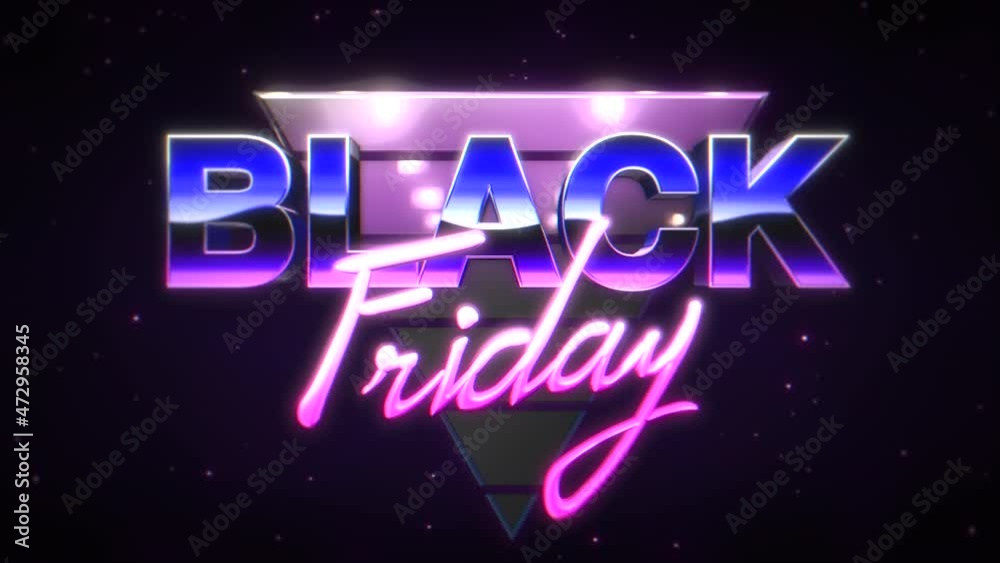 Black Friday with big purple triangle in galaxy, motion abstract holidays, club and entertainment style background Black Friday with big purple triangle in galaxy, motion abstract holidays, club and entertainment style background
