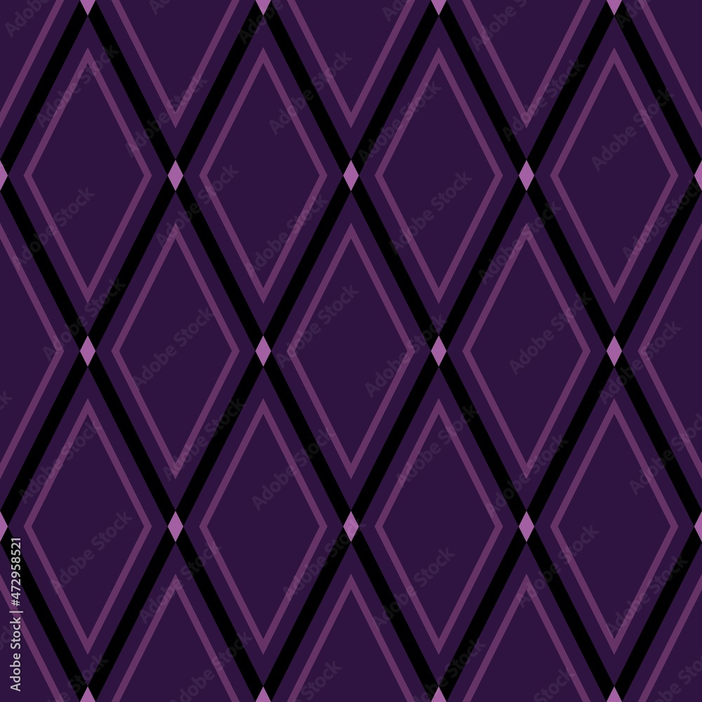 Seamless pattern of rhombuses in different shades of violet. Vector image. Seamless pattern of rhombuses in different shades of violet. Vector image.