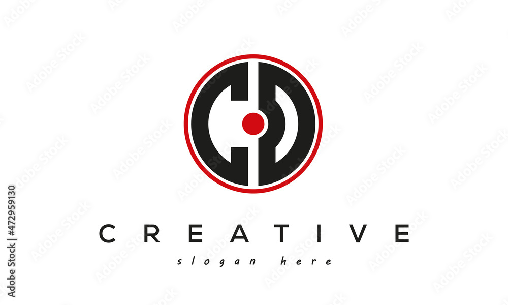 CO creative circle letter logo design vector - obrazy, fototapety, plakaty 