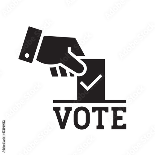 Hand voting ballot box icon  Election Vote concept  Simple flat design for web site  logo  app  UI  Vector illustration