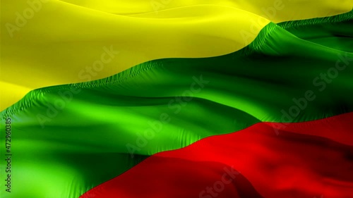 Lithuania flag video. National 3d Lithuanian Flag Slow Motion video. Lithuania tourism Flag Blowing Close Up. Lithuanian Flags Motion Loop HD resolution Background Closeup 1080p Full HD video flags wa photo