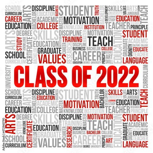 CLASS OF 2022 word cloud collage, education concept background