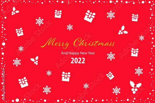 merry christmas and happy new year 2022 background pattern gift card