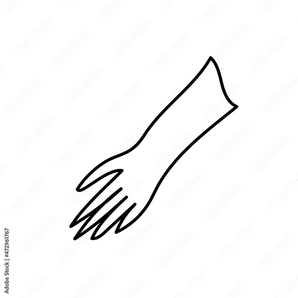 Gloves thin line icon. doodle style hand drawn. Garden glove vector illustration isolated on white. Gloves thin line icon. doodle style hand drawn. Garden glove vector illustration isolated on white.