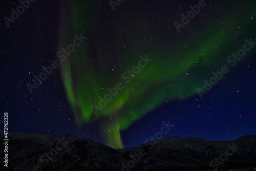 Fototapeta Naklejka Na Ścianę i Meble -  Northern Lights (Aurora Borealis or Polar Lights) - Dalton Highway, Alaska (USA)