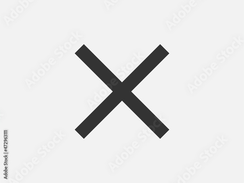 Close icon vector sign. Cancel symbol web design. Error, denied, avoid or wrong data button.