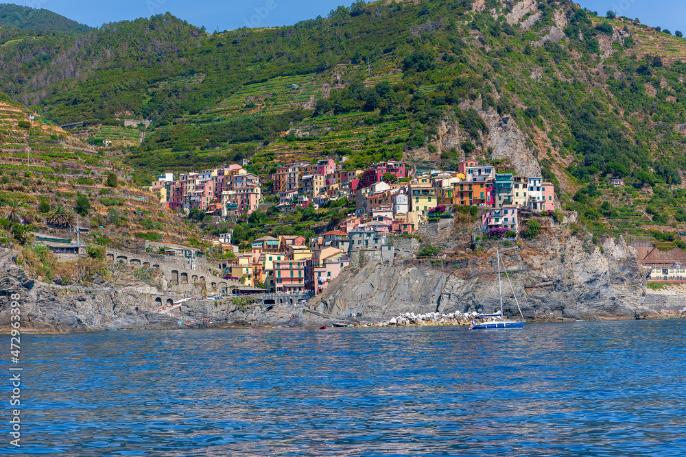 An ancient fishing village, rocks and the sea. Cinque Terre, Liguria, Italy