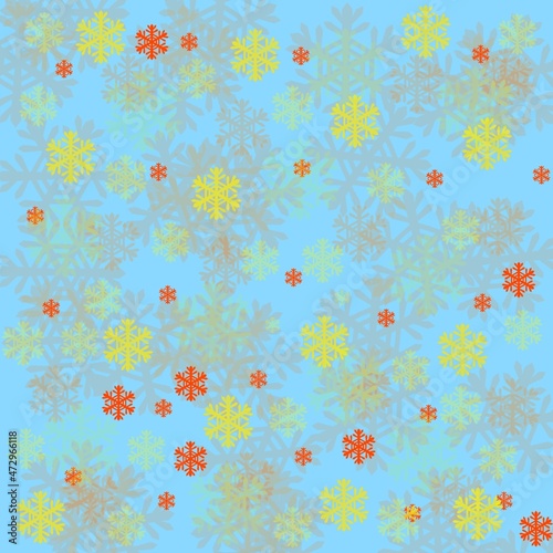 Winter background decorated with snowflakes. New Year's background. Background for a greeting card. © Анна Ковалева