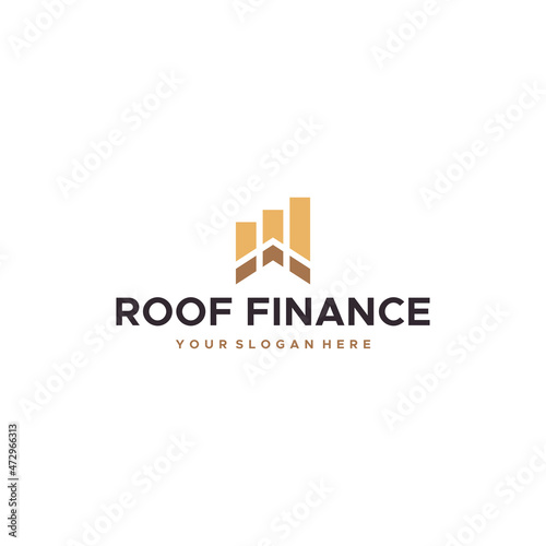 flat ROOF FINANCE building increase logo design