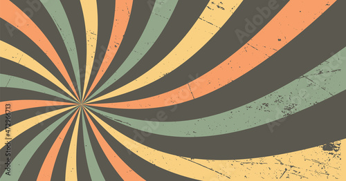 Vintage background with curved strips. Retro abstract background wit grunge effect.