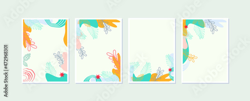 Botanical wall art. Vector illustration. Organic shape design.