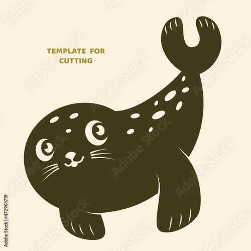 Template for laser cutting, wood carving, paper cut. Silhouettes for cutting. Seal  stencil.