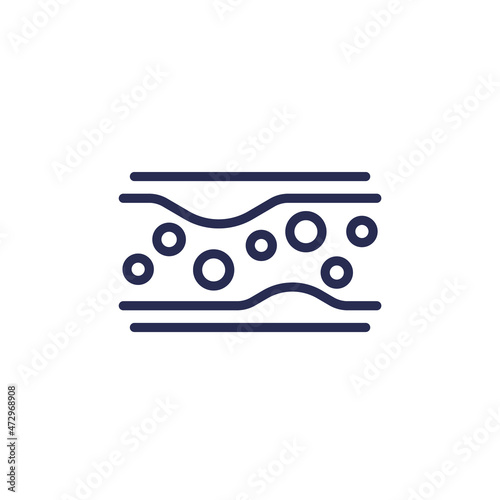 cholesterol in blood, artery line icon