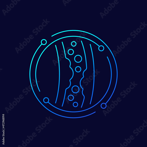 cholesterol line vector icon with artery