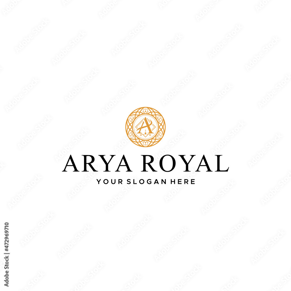 flat letter mark initial A ARYA ROYAL logo design
