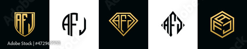 Initial letters AFJ logo designs Bundle