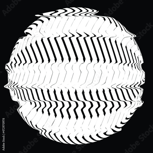 Glitch distorted geometric shape . Minimal art design . Destroyed melting logo . Trendy defect error shapes . Glitched design element .Broken effect .vector 