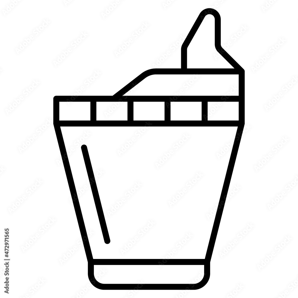 Thermal vessels for hot tea, coffee with a device for safe drinking. A closed glass with a lid for drinking outside.Vector icon, outline, isolated Thermal vessels for hot tea, coffee with a device for safe drinking. A closed glass with a lid for drinking outside.Vector icon, outline, isolated