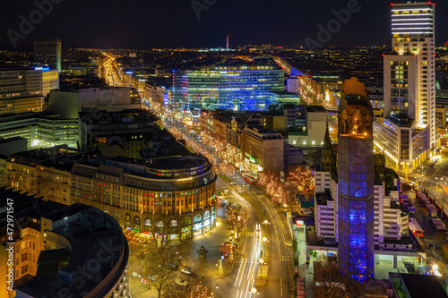Photography Kurfürstendamm in Weihnachtsstimmung in der City von Berlin (Blick von Europacen