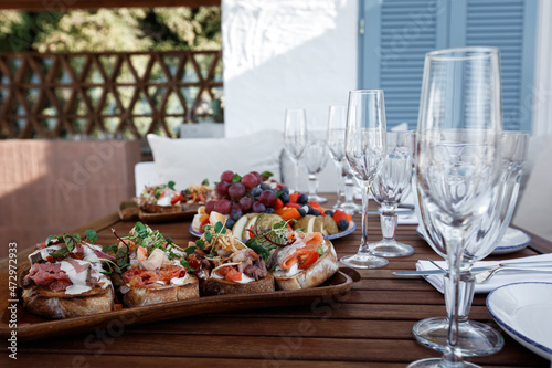 set table on the terrace photo