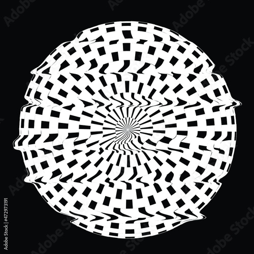 Glitch distorted geometric shape . Minimal art design . Destroyed melting logo . Trendy defect error shapes . Glitched design element .Broken effect .vector 